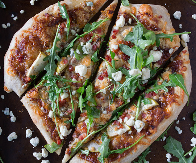 Apple Butter Pancetta Blue Cheese Pizza