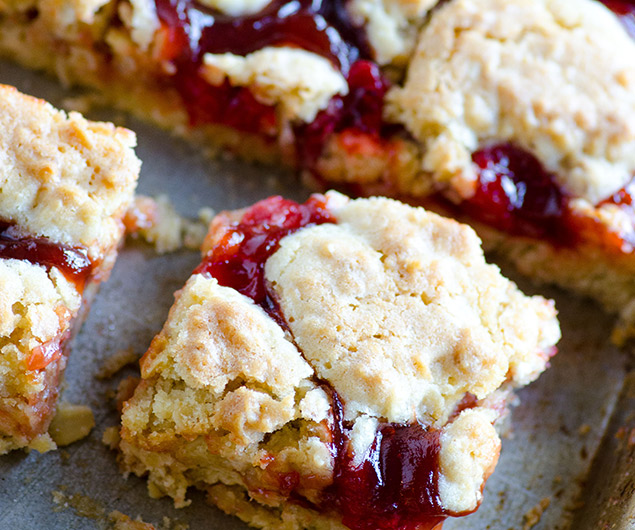 Apple Butter Cherry Cobbler Bars