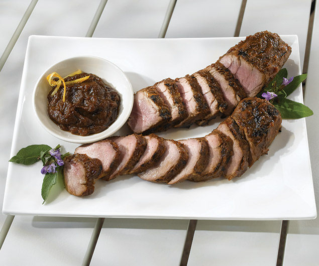 Grilled Pork Tenderloin with Apple Butter Glaze