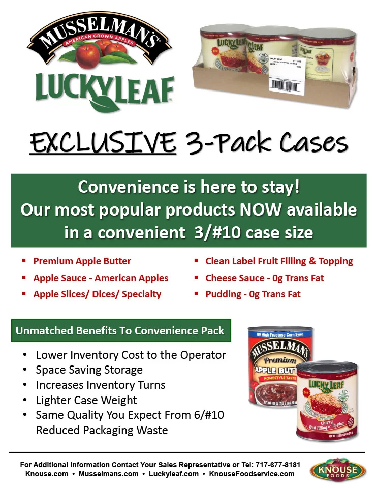 3 pk Cases Musselmans & Lucky Leaf