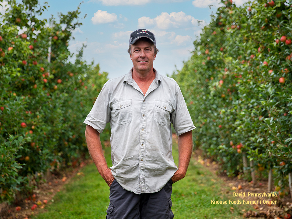 David standing in farm field at Knouse Foodservice