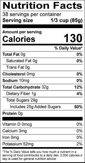 Apple Cobbler - 116 oz. - Nutrional Panel Image