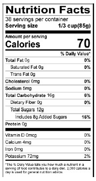 Apple Regular Fruit Filling - 116 oz. - Nutrional Panel Image