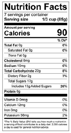 Blackberry Fruit Filling - 21 oz. - Nutrional Panel Image