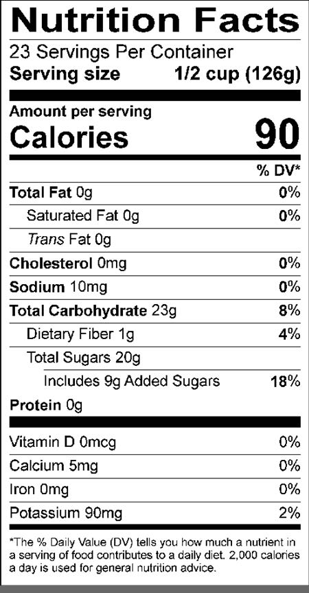 Chunky Apple Sauce - 3 pk 104 oz. - Nutrional Panel Image