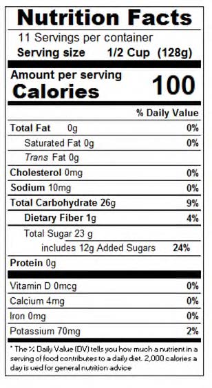 Chunky Apple Sauce - 48 oz. - Nutrional Panel Image