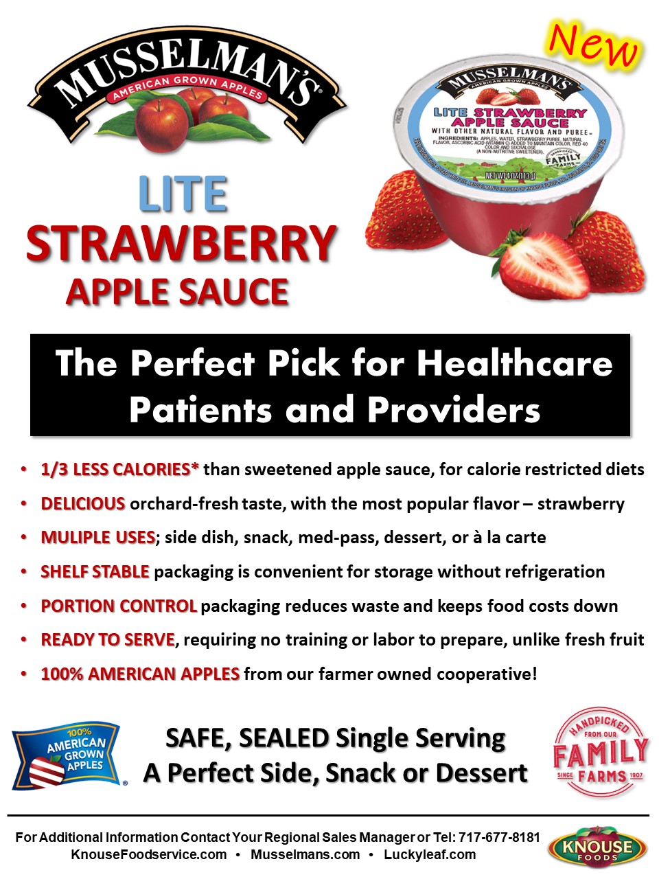 Lite Strawberry Apple Sauce Musselman's