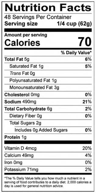 Mild Cheddar Cheese Sauce - 106 oz. - Nutrional Panel Image