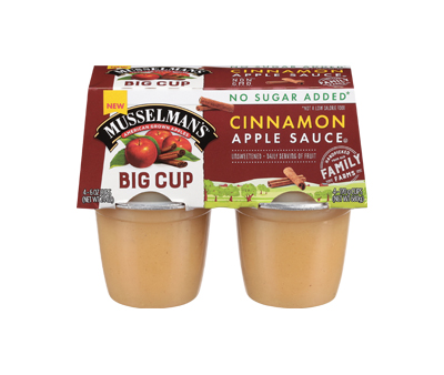 No Sugar Added Cinnamon Apple Sauce BIG CUP - 4 pk 6 oz.