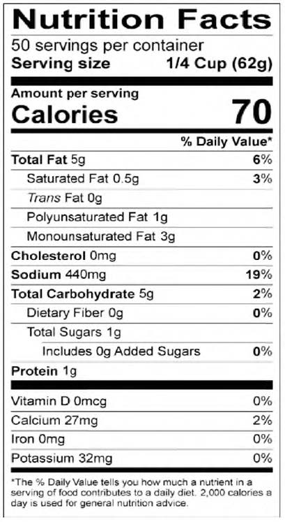 Nacho Cheese Sauce - 106 oz. - Nutrional Panel Image