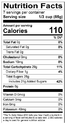 Organic Apple Fruit Filling - 21 oz. - Nutrional Panel Image