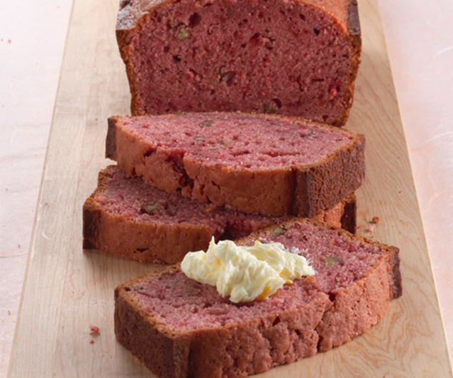 Red Raspberry Cream Bread with Fresh Lemon Butter