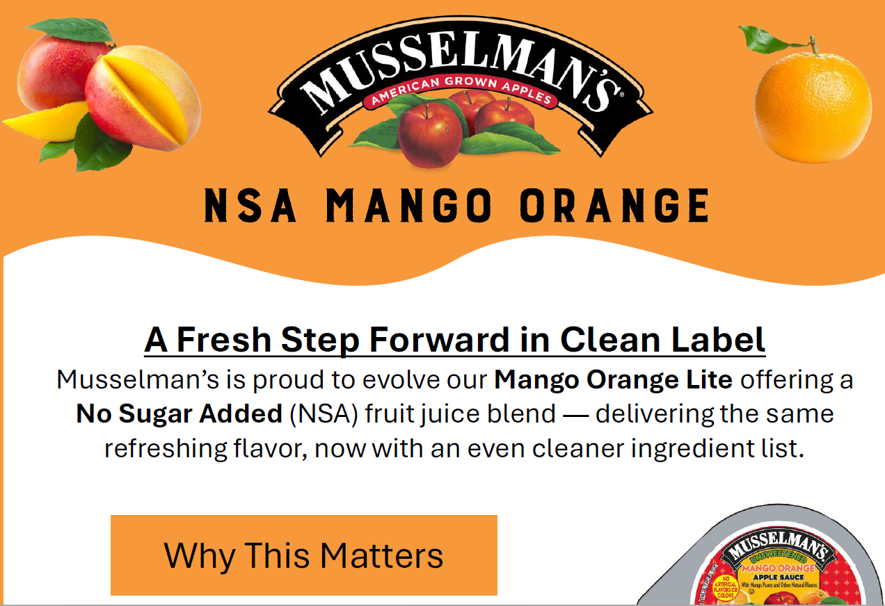 Musselman's NSA Mango Orange Apple Sauce 4.5 oz