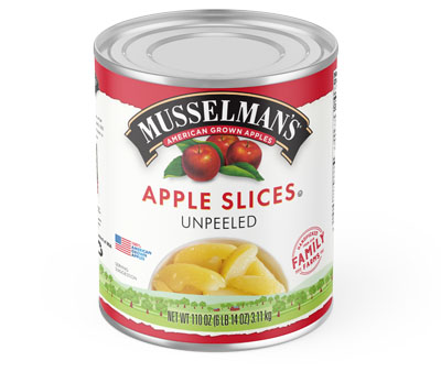 Unpeeled Apple Slices in Syrup - 110 oz.