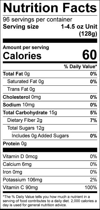 Unsweetened Strawberry Apple Sauce - 96 pk 4.5 oz. - Nutrional Panel Image