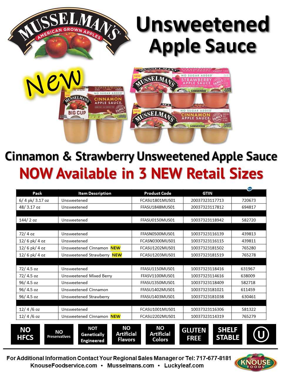 Unsweetened Apple Sauce Musselman's