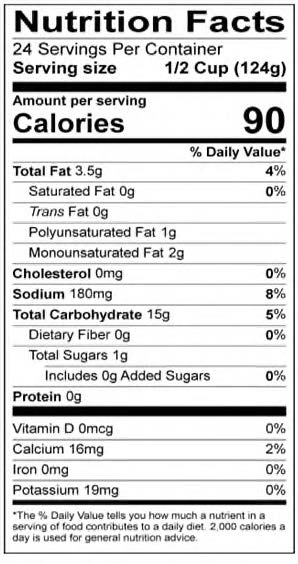 Lite Vanilla Pudding with Sucralose - 106 oz. - Nutrional Panel Image