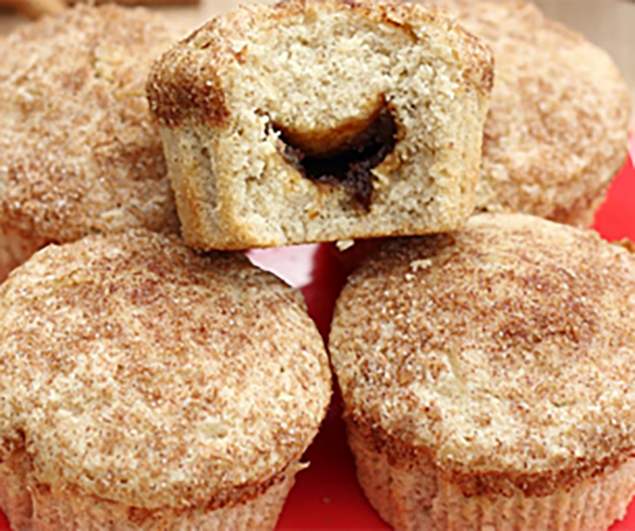 Apple Butter Stuffed Cinnamon Muffins