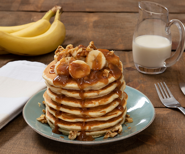 Banana Pancakes with Apple Butter Drizzle