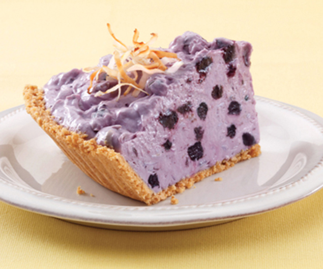 Blueberry Cream Pie with Toasted Coconut