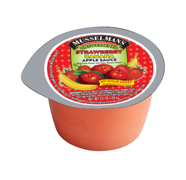 Unsweetened Strawberry Banana Apple Sauce - 96 pk 4.5 oz.